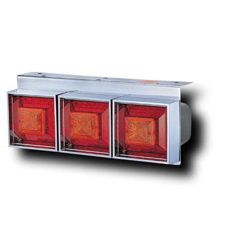 角型 3連フラッシュテールランプ 小型 ウインカーリレー付き 12V用