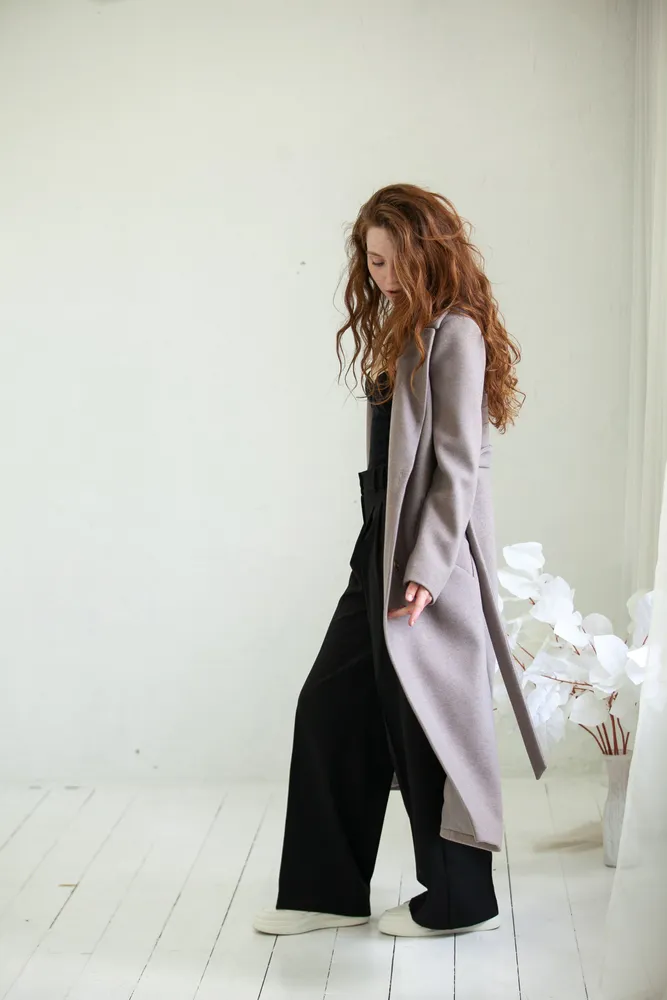 グレーススタイル モカウールコート レディース - TrueKung Fashion