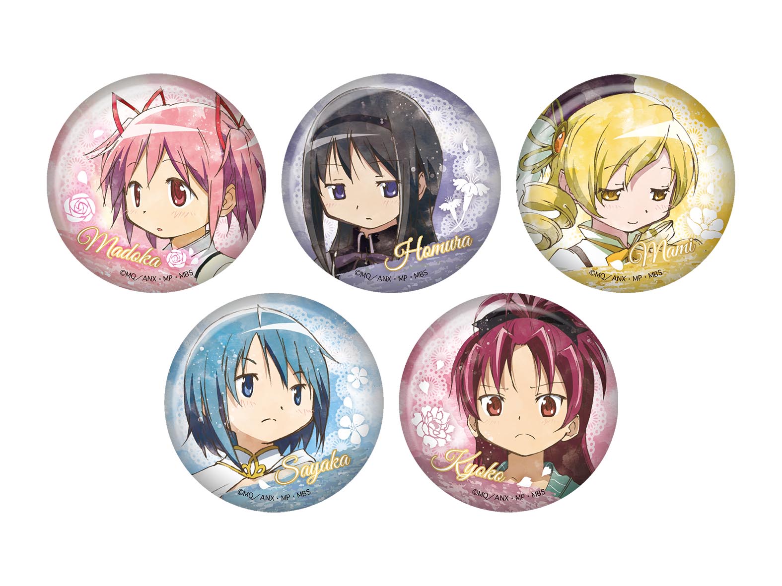 魔法少女まどか☆マギカ まどマギ だけ缶バッジ 5人全7種