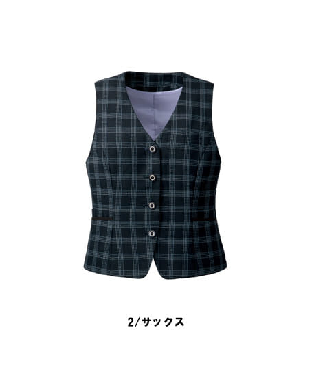 全2色】チェック柄ベスト（抗ウイルス×抗菌防臭加工） FV36463 | 事務