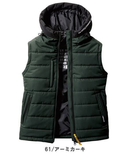 BURTLE】全3色 バートル 防寒フーディベスト(撥水・透湿・男女兼用