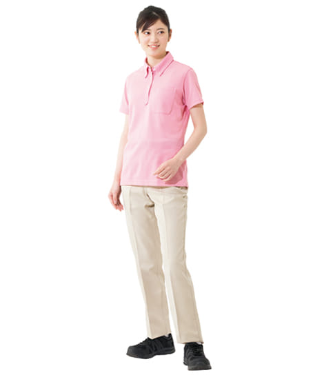 全3色】レディースワンタックチノパン（帯電防止・ストレッチ・脇ゴム