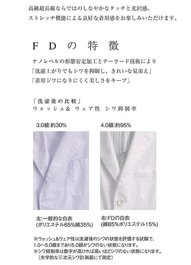 ナガイレーベン】4D+ シングルドクターコート※廃番予定※ FD-4040