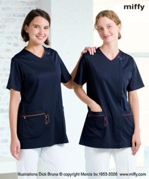 ミッフィー×ナガイレーベン】男女兼用プリント柄スクラブ MFS-5852