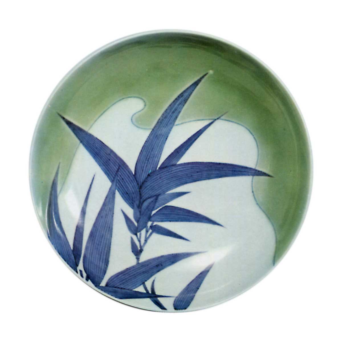 鍋島 染付 笹文 皿 | 鶴田 純久の章 お話