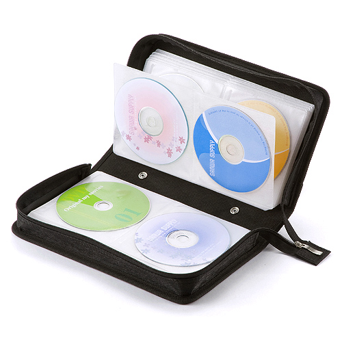 CD・DVDファイルケース 96枚収納 ブラック/200-FCD028【テレビ