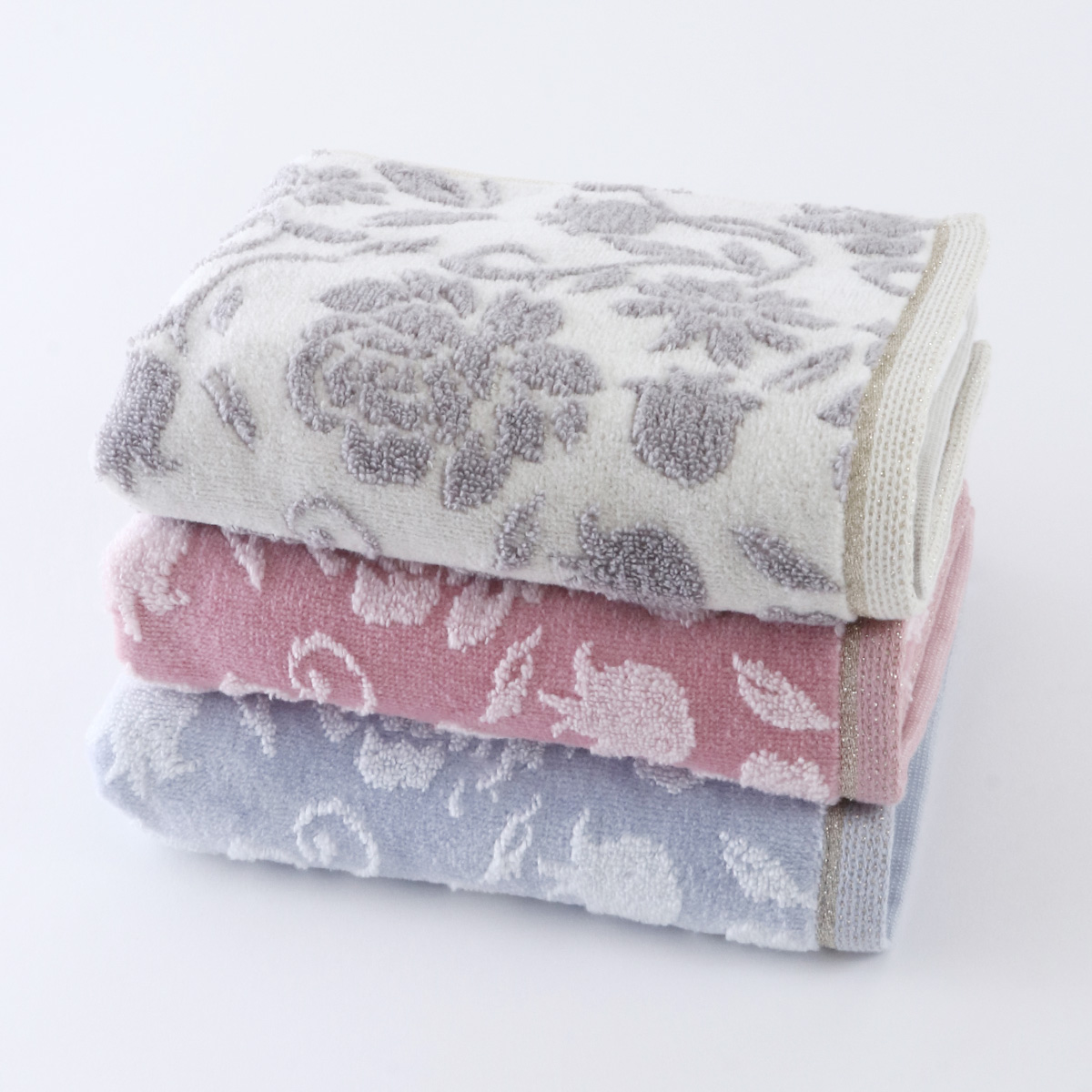 フローラ フェイスタオル（8810F739）-ウチノタオルギャラリー-UCHINO