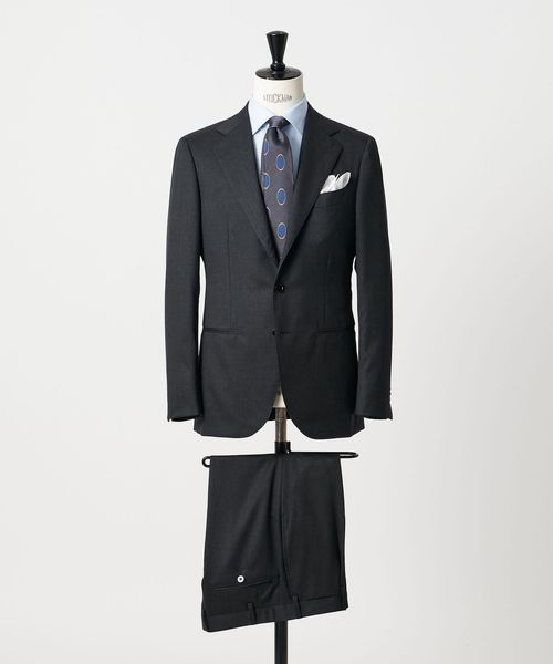 タスマニア ウール ギャバジン シングル3ボタン スーツ S‐MODEL
