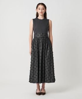 リボン カットジャガード コンビ ワンピース ‐ウォッシャブル‐