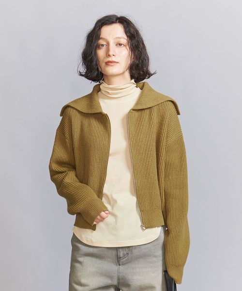 セーラージップ ニット カーディガン