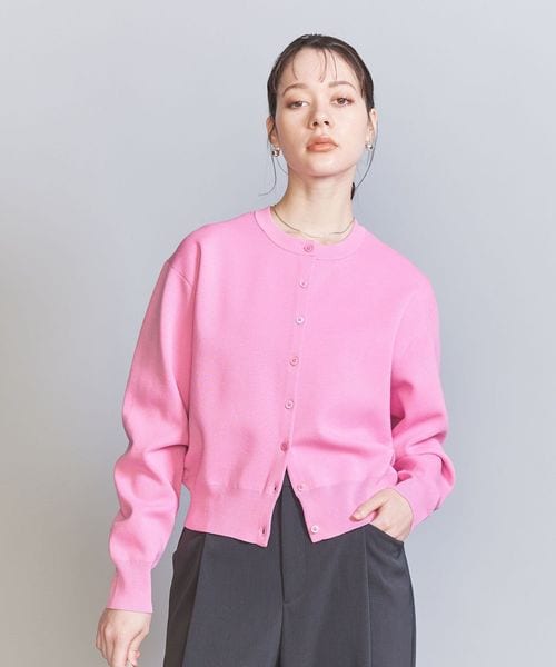 コットンブレンド ミラノリブ カーディガン ―ウォッシャブル―