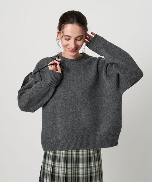 ウールカシミヤ アクア クルーネックニット