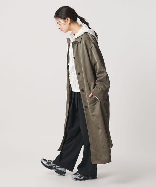 ナイロン ステンカラーコート