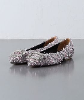 PIPPICHIC＞ANNA V JWL ツイード フラットシューズ