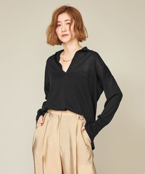 conte＞スキッパー プルオーバーニット