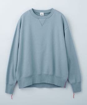 6(ROKU)＞コットンウラケ カラーステッチ クルーネック プルオーバー 24AW