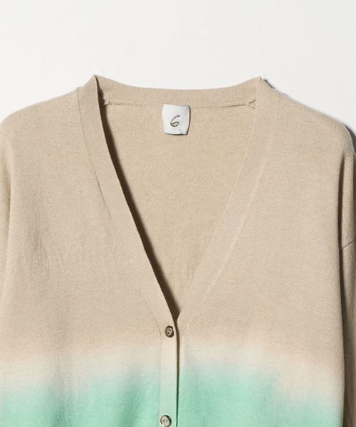6(ROKU)＞コットン ウール グラデーション ダイ カーディガン