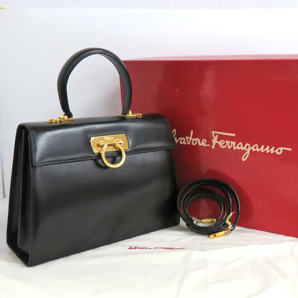 名古屋】【FERRAGAMO】フェラガモ ガンチーニ 2wayバッグ レザー