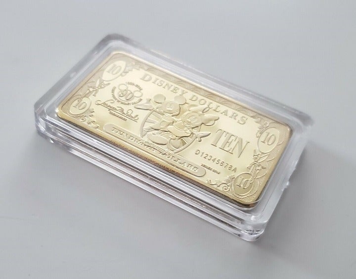 Rare Genuine Disney Dollars $10 Gold 90th | Mercari