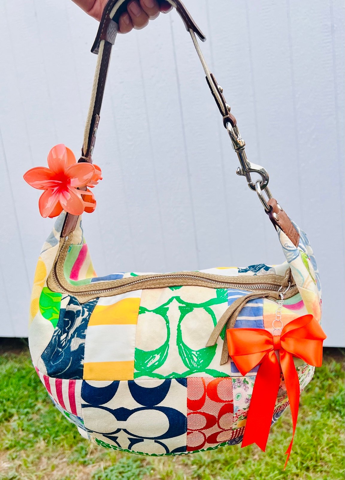 Vintage COACH Y2K Multicolor Patchwork Hobo | Mercari