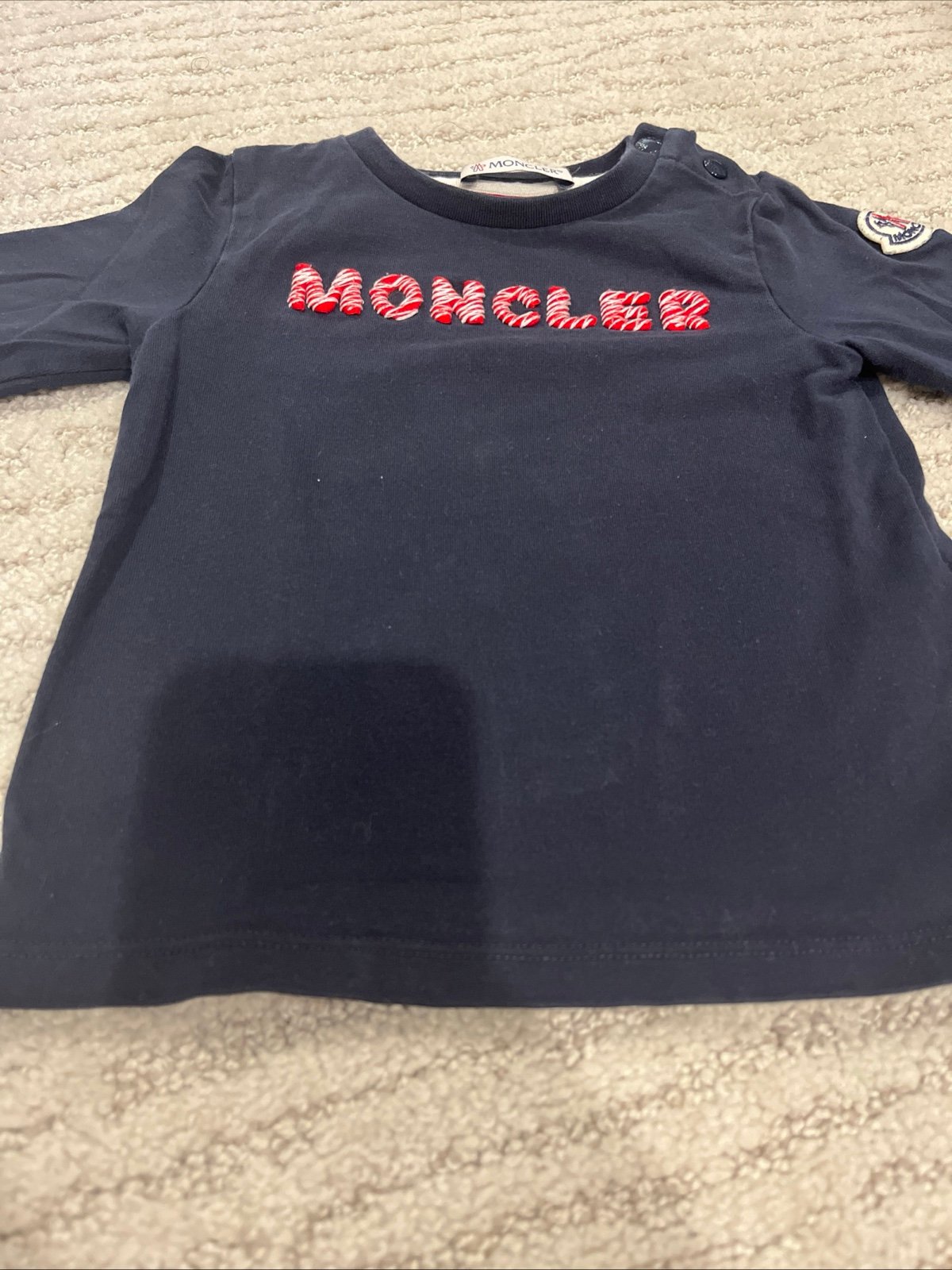 MONCLER Baby Boy Longsleeve Navy Tshirt 18-24M