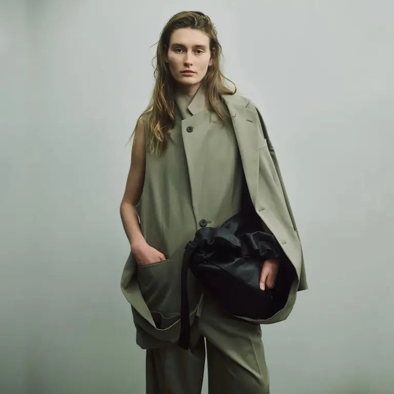 ssstein SHIRRING HANDLE LEATHER SHOULDER BAG – unexpected store