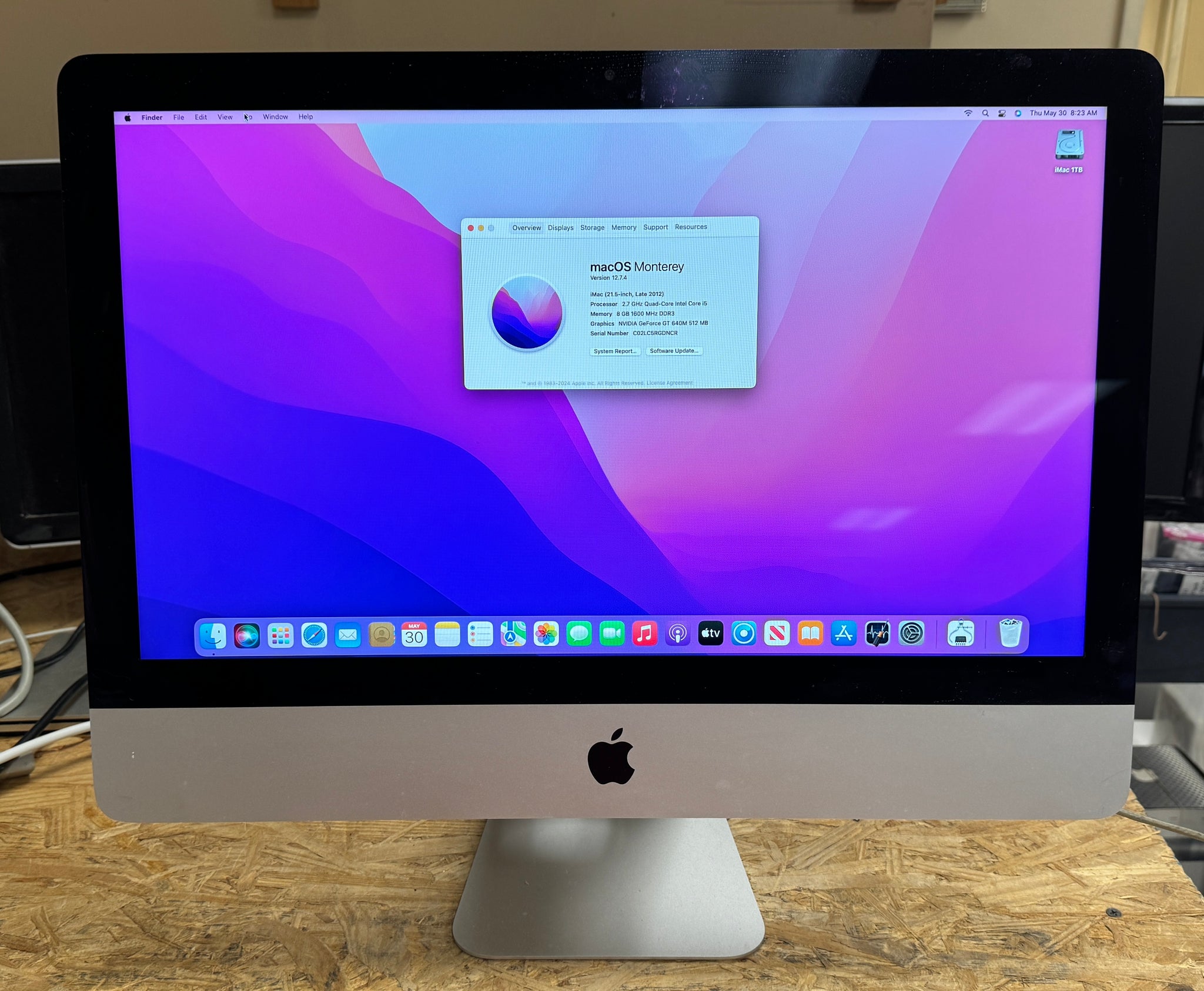 Apple iMac 21.5-inch Late 2012 2.7GHz Quad-Core Intel Core i5