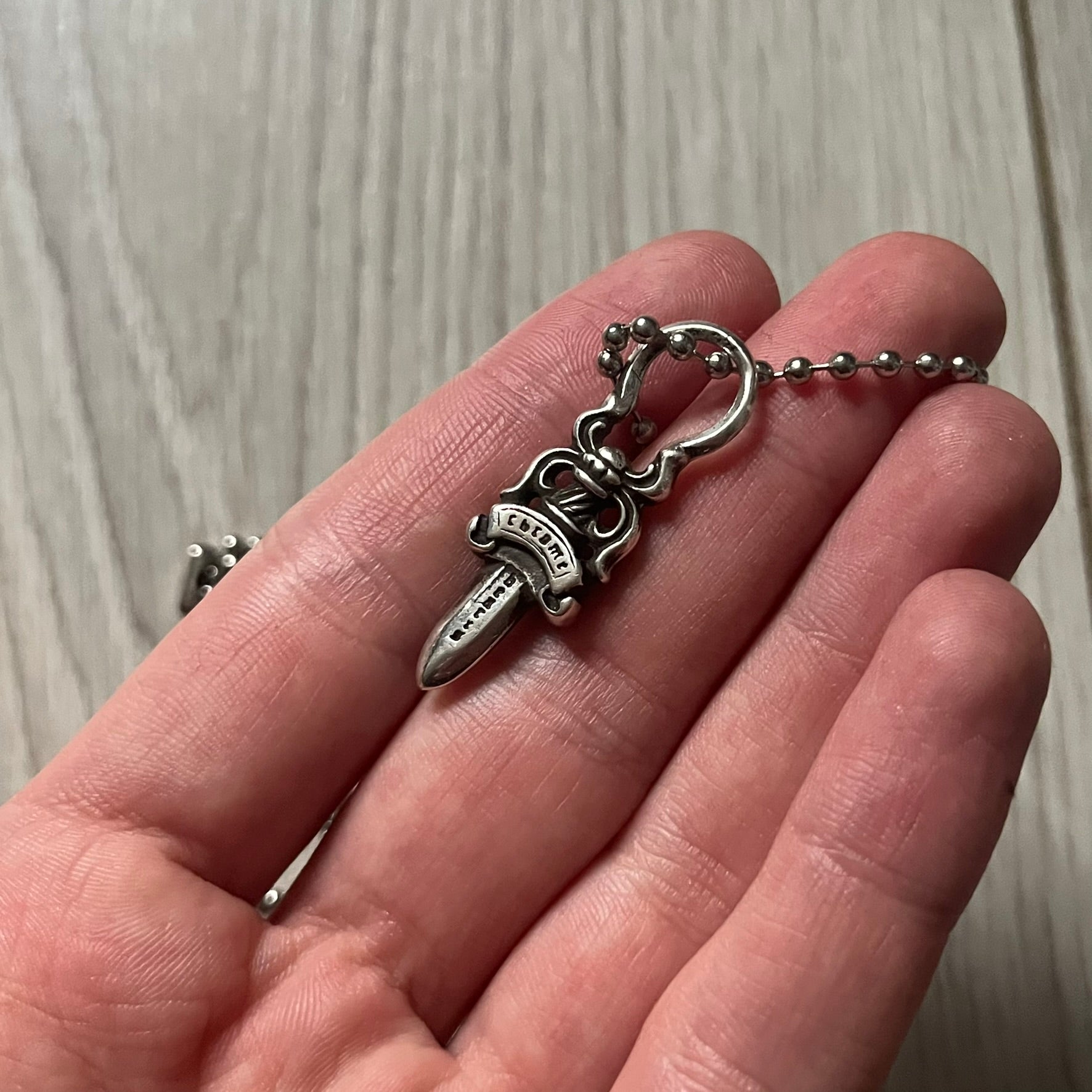 Chrome Hearts Dagger Zipper Silver Necklace – único13