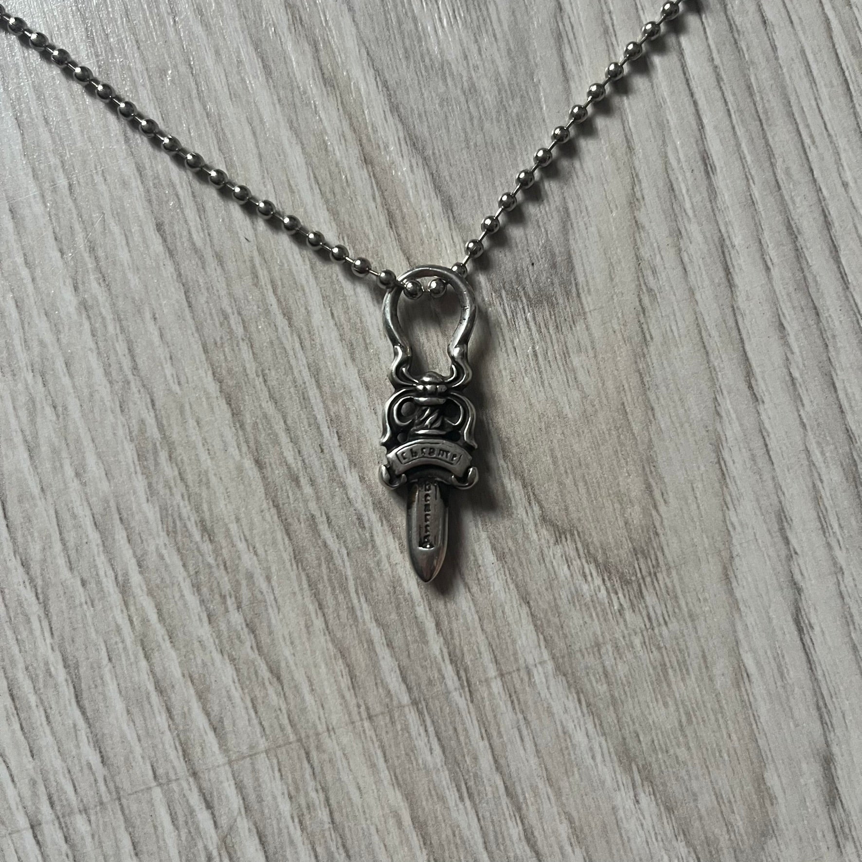 Chrome Hearts Dagger Zipper Silver Necklace – único13