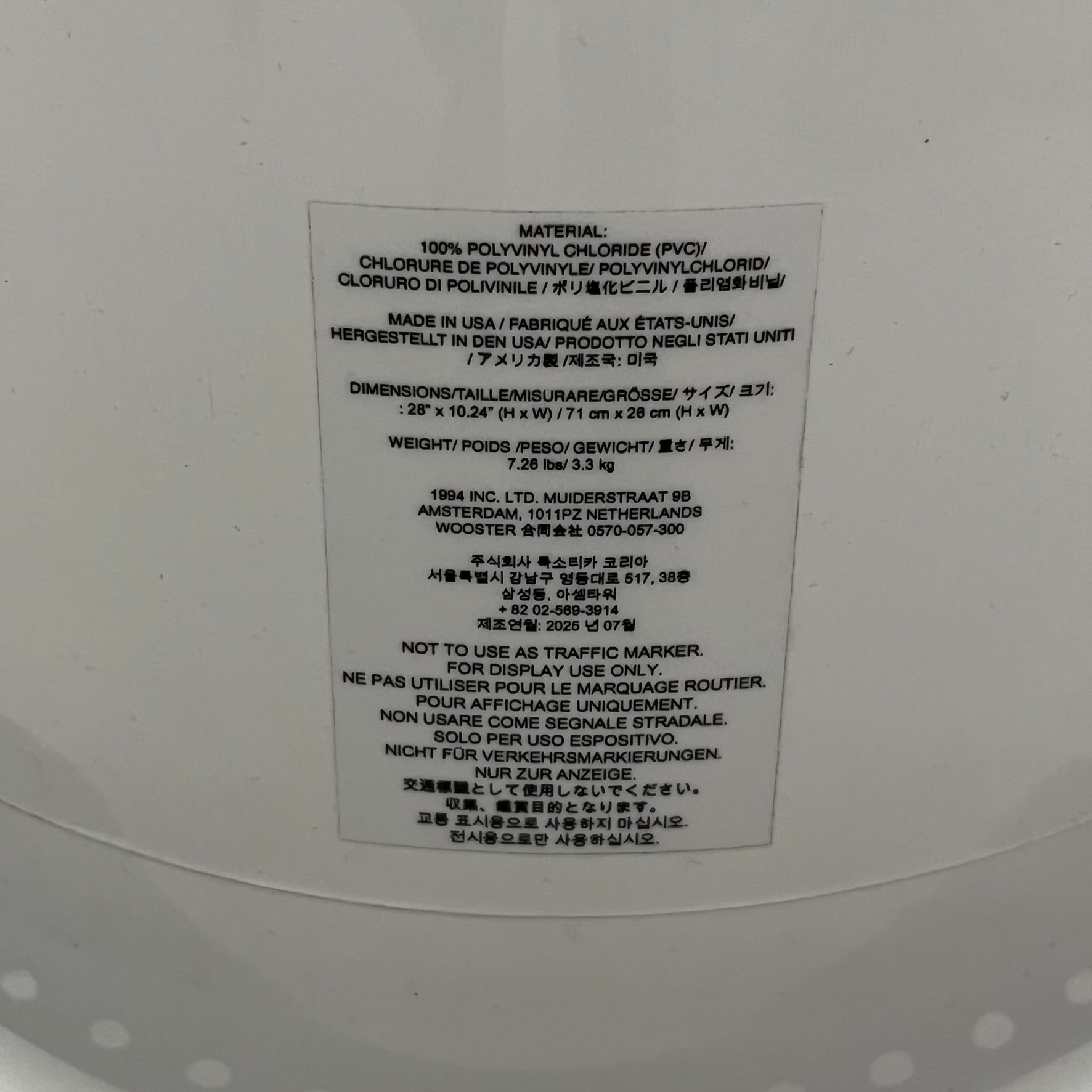 Supreme Traffic Cone FW25 White – único13