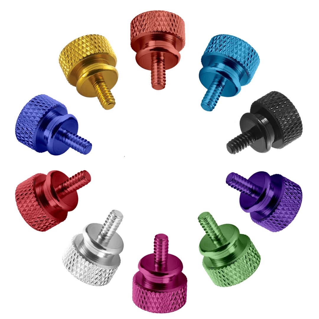 CableMod Anodized Aluminum Thumbscrews 10 Pack - UNC 6-32 for US