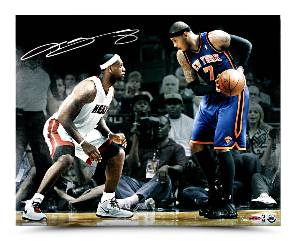 LeBron James Autographed Photo | Matchup Series LeBron vs Carmelo