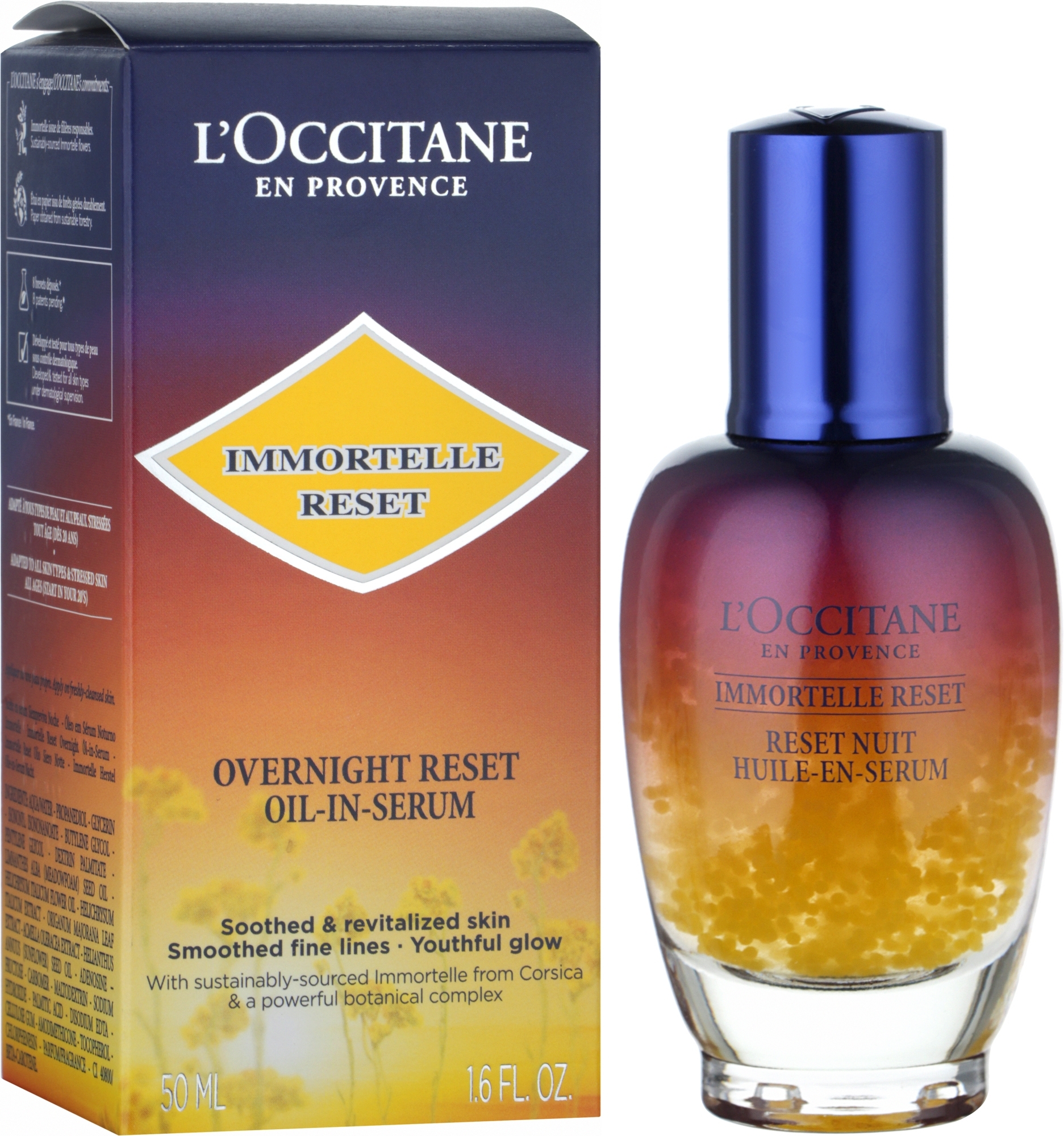 Night Face Elixir - L'Occitane Immortelle Overnight Reset Oil-In