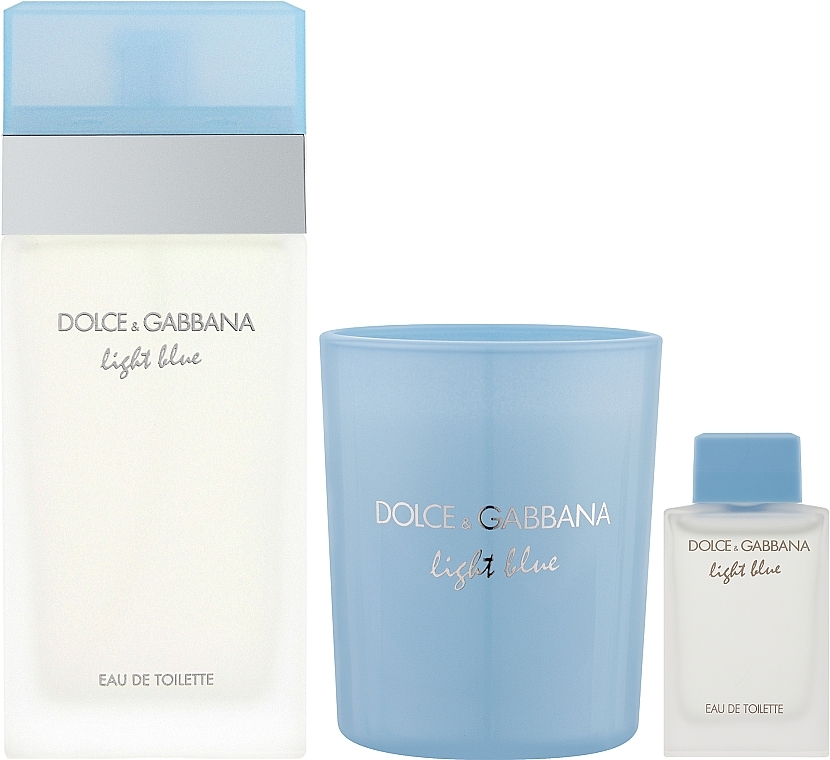 Dolce & Gabbana Light Blue - Set (edt/50ml + candle/80g + edt/mini