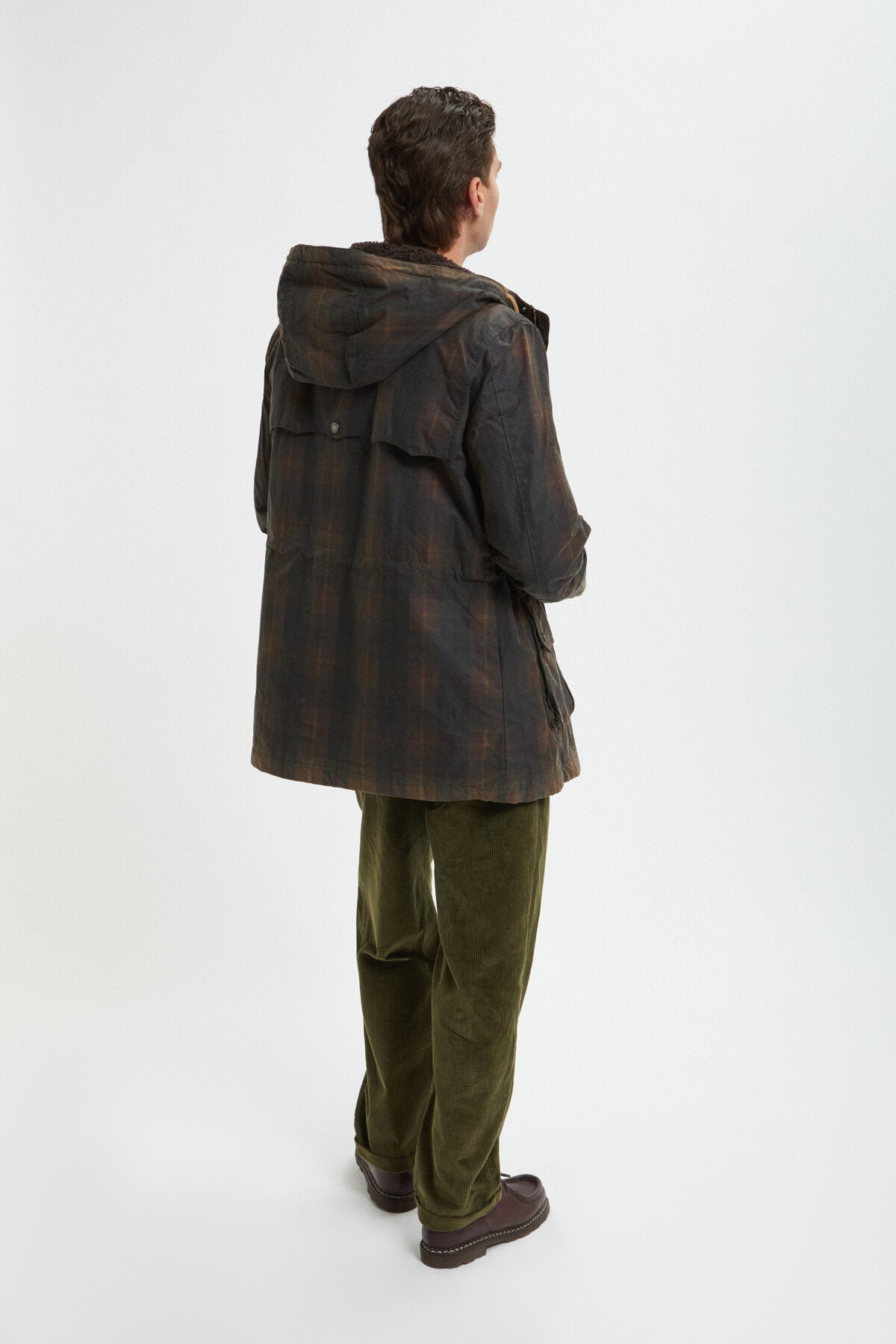 Wax Pattern Duffle Coat Brown Check | Baracuta