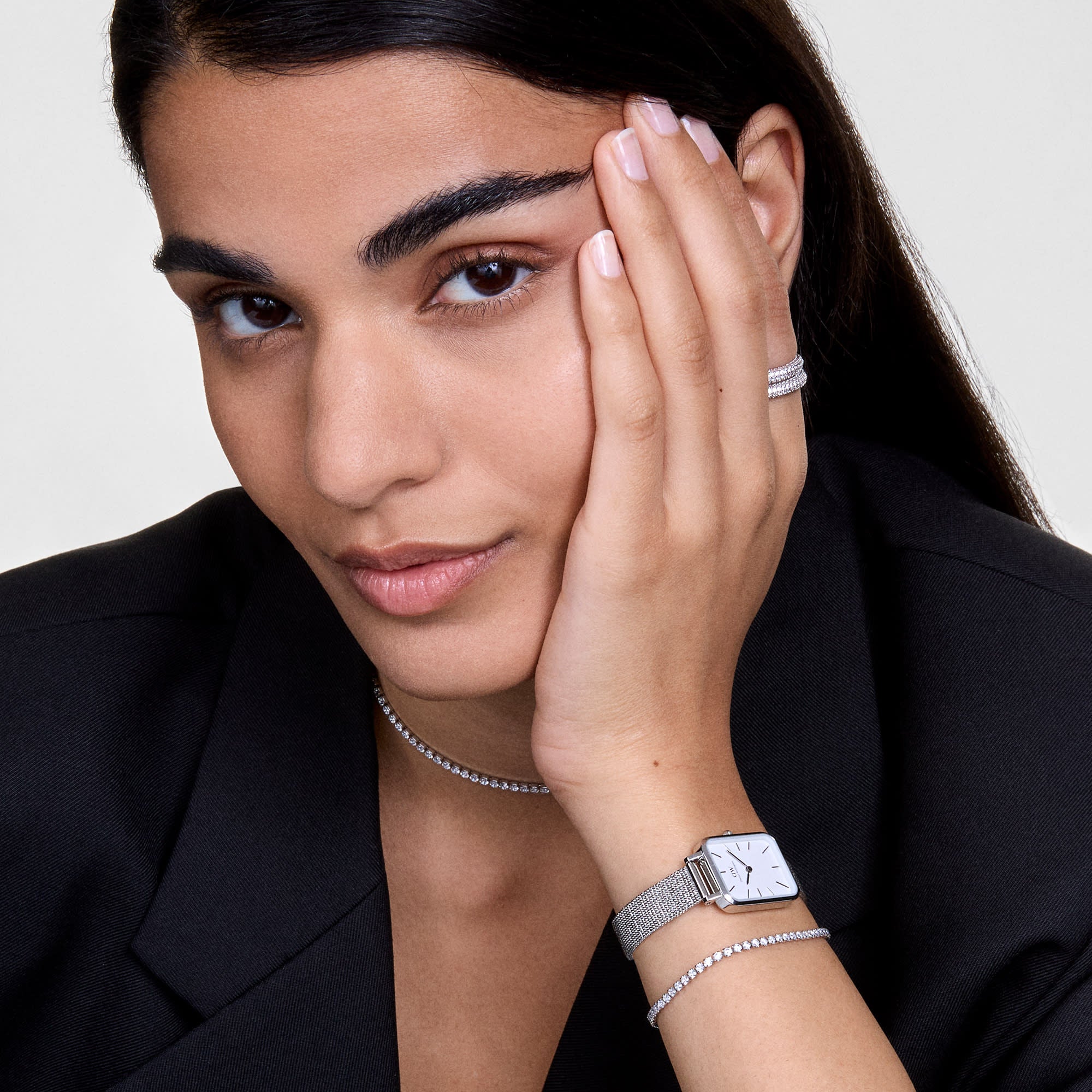 Quadro - Women's square watch in silver | DW