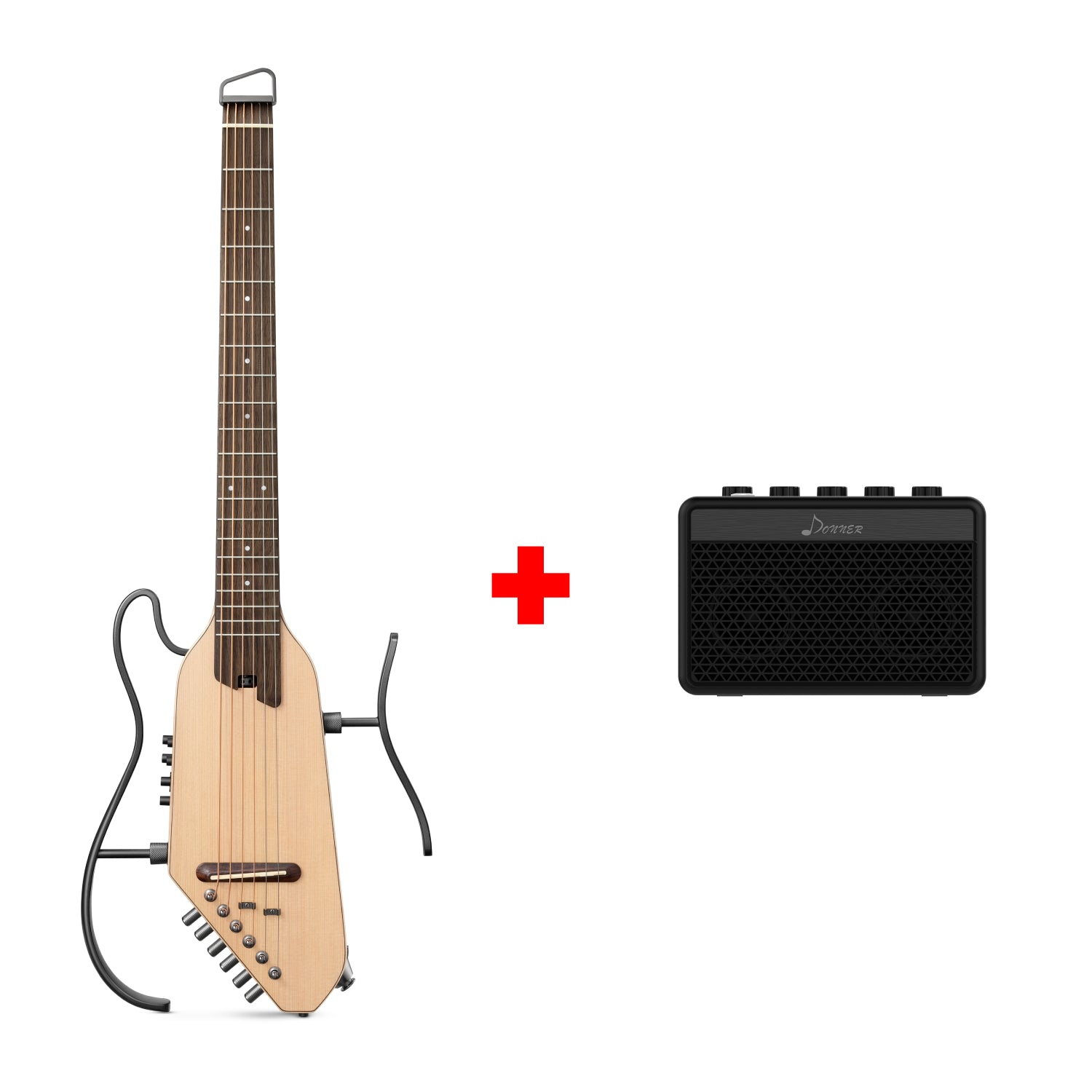 HUSH-I PRO Acoustic-Electric Travel Guitar with Sound Effects Donner