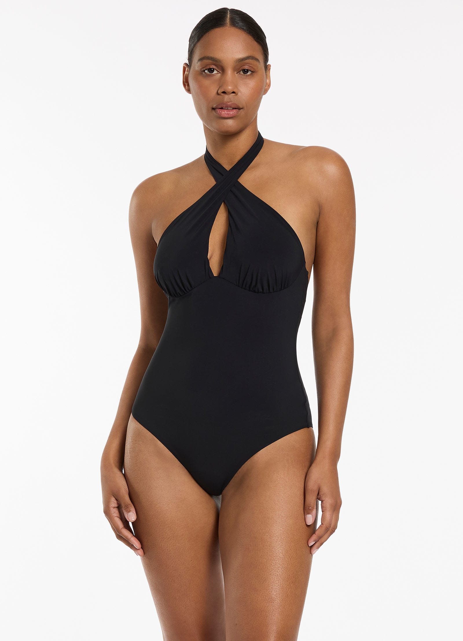 Jetset Cross Over Halter One Piece - Black – JETS US