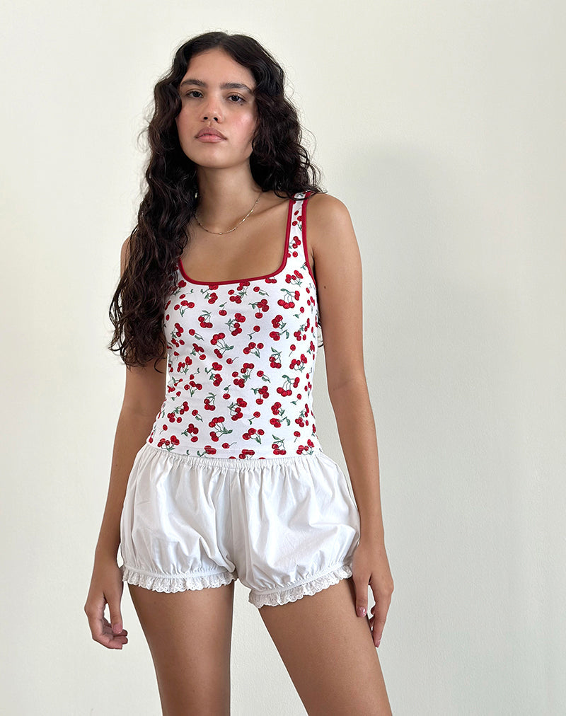 Cherry Print White Top | Blaira – motelrocks-com-us
