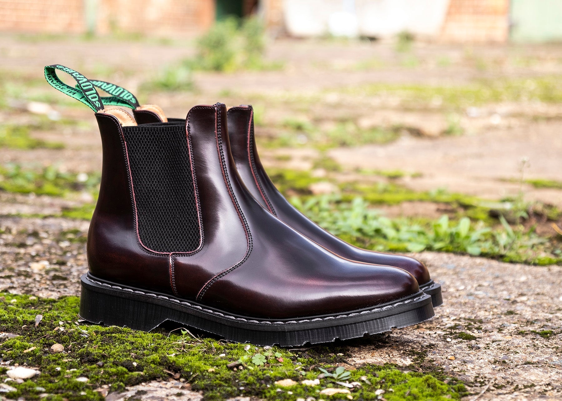 Burgundy Rub-Off Dealer Boot | Solovair | Handmade in England