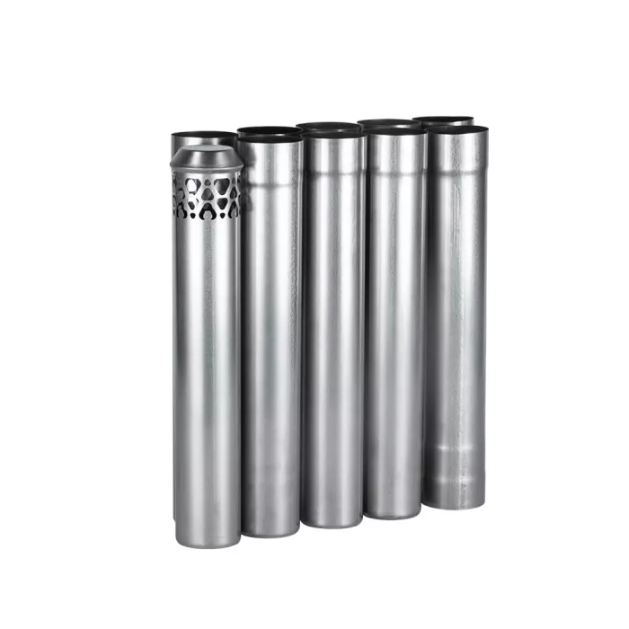 2.36in / 6cmチタン煙突セット | 円筒形煙突 | 取り外し可能な組み立て