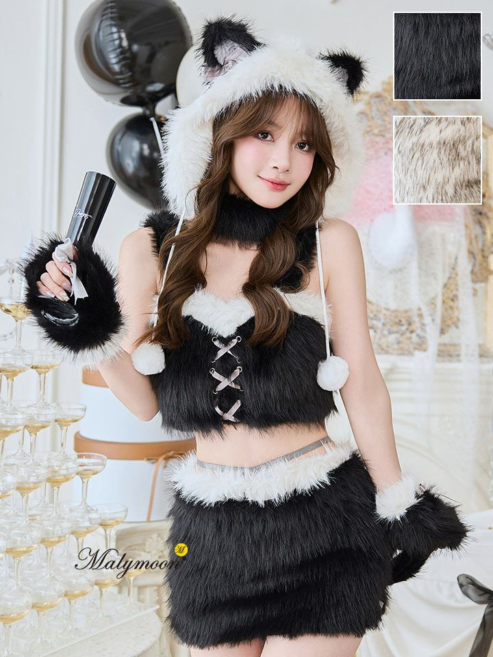 8点セット】Malymoon マリームーン ツインカラーファーキャット