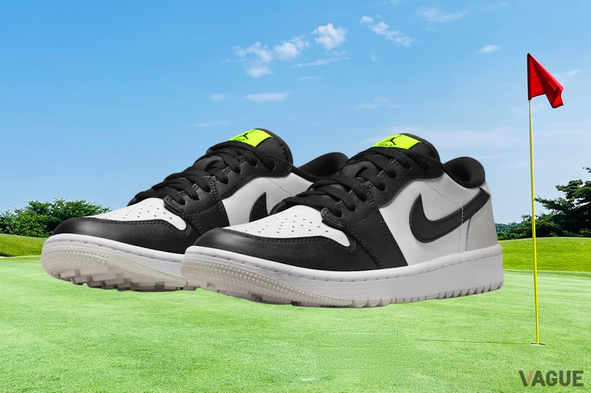 ゴルフシューズ仕様の「エアジョーダン1」に“ネオンカラーを取り入れた
