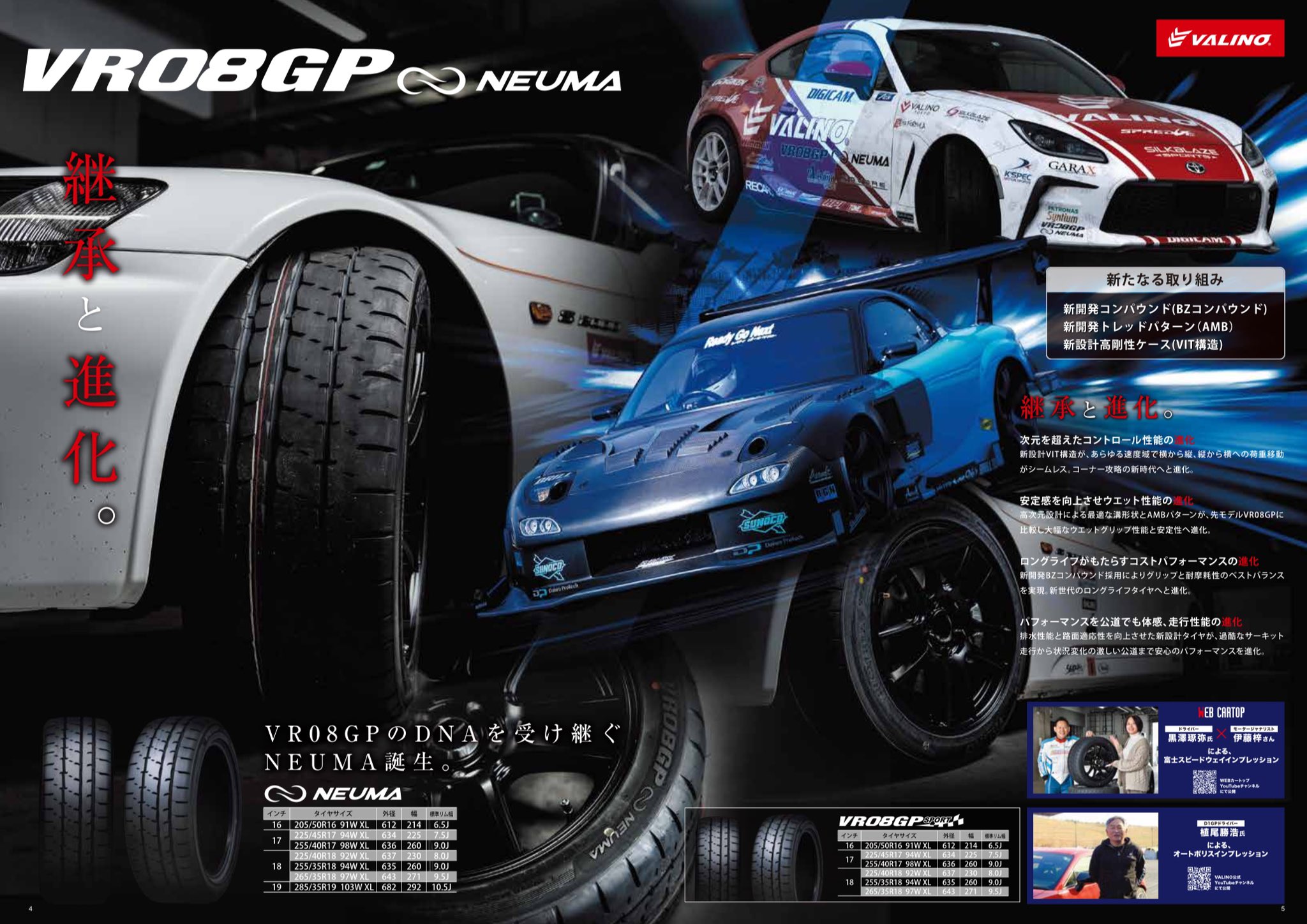 VALINO VR08GP NEUMA（ブイアールゼロハチジーピーニューマ）255/35R18