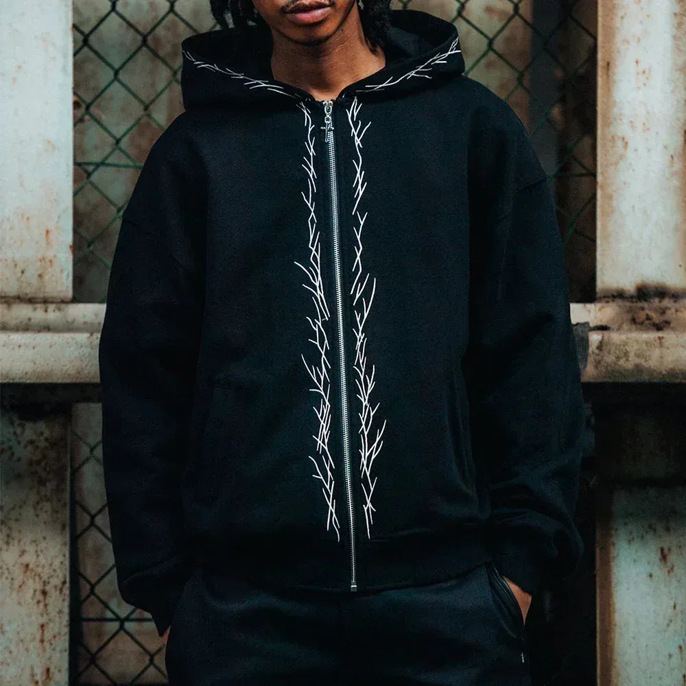 LAST NEST(ラストネスト)商品ページ - Stick Embroidery Zip Hoodie