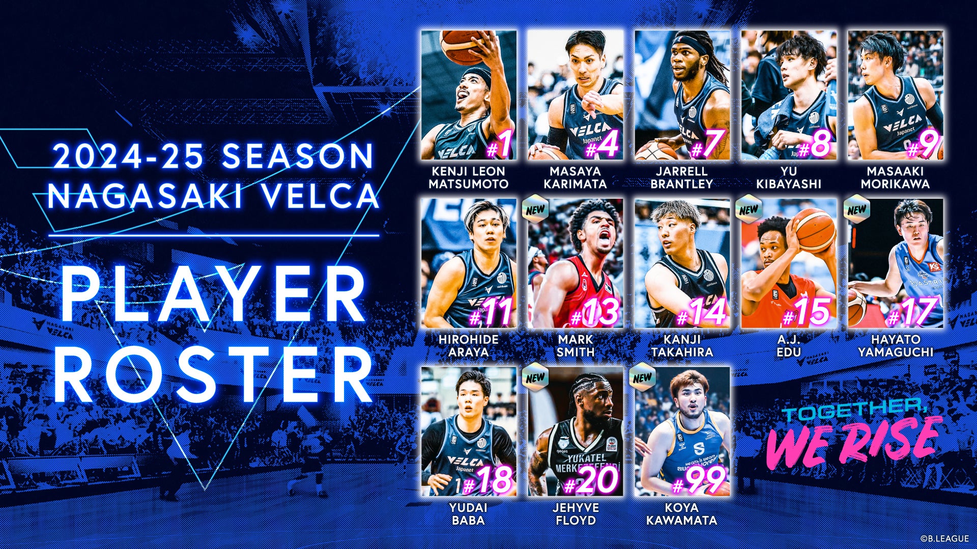 2024-25シーズンロスター、スタッフ決定のお知らせ | 長崎ヴェルカ