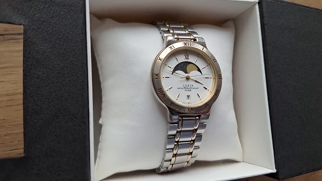 ALBA セイコー カリブ ムーンフェイズ ウォッチ、リアルムーンフェイズ