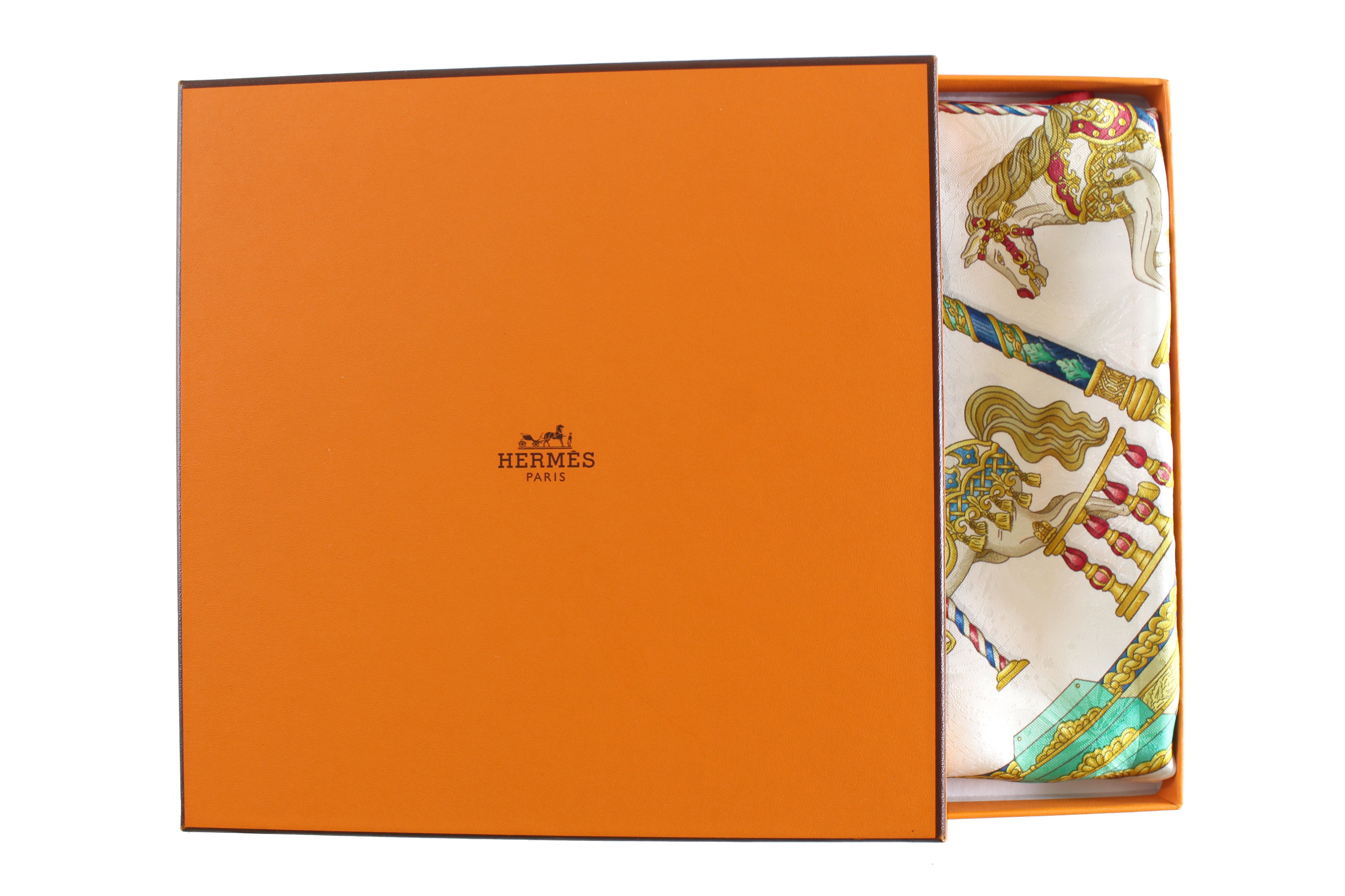 HERMÈS scarf “Luna Park” by Joachim Metz – Vintage Carwen