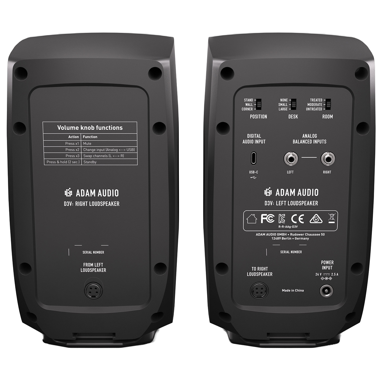 ADAM Audio D3V Active Desktop Monitor - Black, Pair - Vintage King