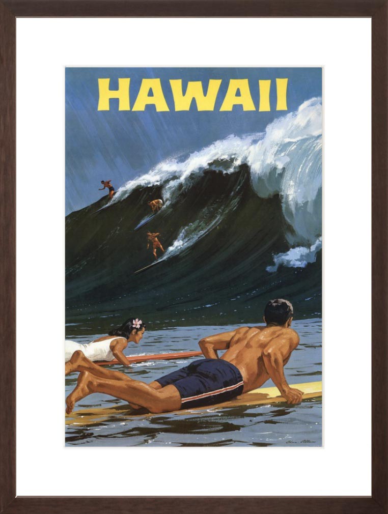 Vintage Hawaii Surfing Poster – Vintagraph Art